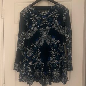 Floral Long Sleeve Tunic Top